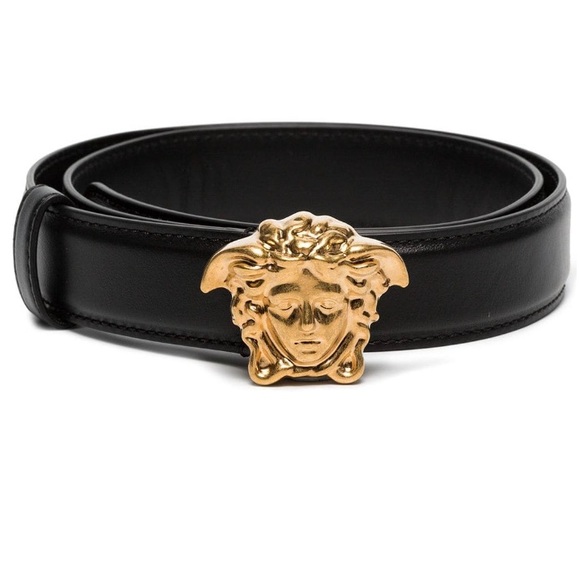 Versace Medussa Embossed Leather Belt